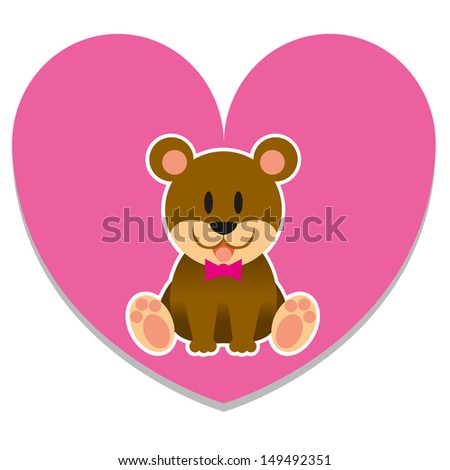 Vector Teddy Bear With Heart