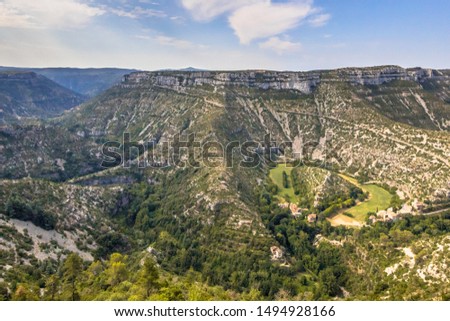 Grand Site of the Circus of Navacelles in Gorges La Vis in Cevennes, Southern France Royalty-Free Stock Photo #1494928166