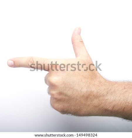 man hand pointing