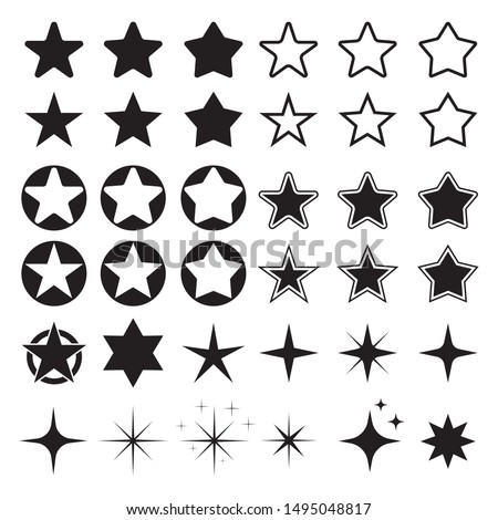 Star icons. Sparkles, shining burst. Vector symbols star isolated on white background