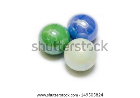 big glass marble balls isolated on white background