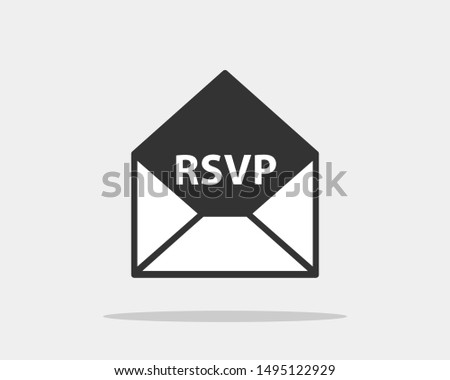 RSVP icon vector. Please respond letter in envelop. Answer on mail concept Royalty-Free Stock Photo #1495122929