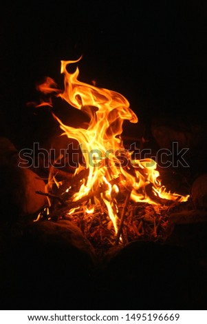 fireplace. night. dark. hot stones