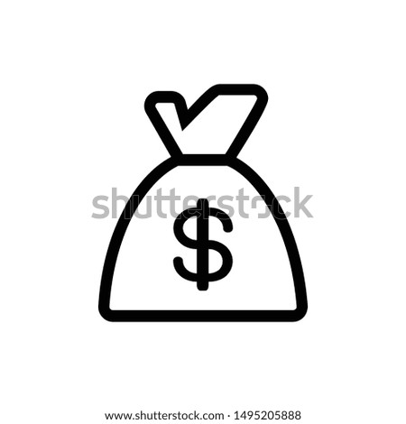 Money bag icon,vector illustration. Flat design style.