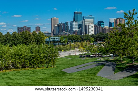Skyline of Minneapolis, Minnesota viewed from the Southwest