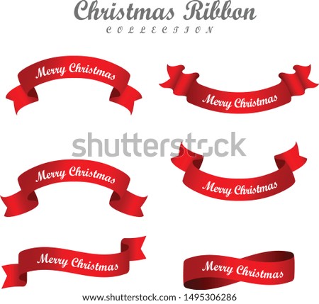 christmas ribbon collection vector illustration design