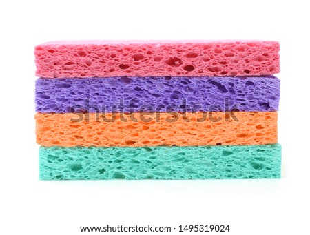 Colorful sponge on white background