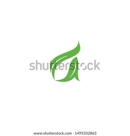 Letter A with leaf shape logo design for medical and health company. A logo illustration vector template.