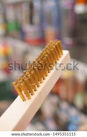 Golden metal wire brush polish
