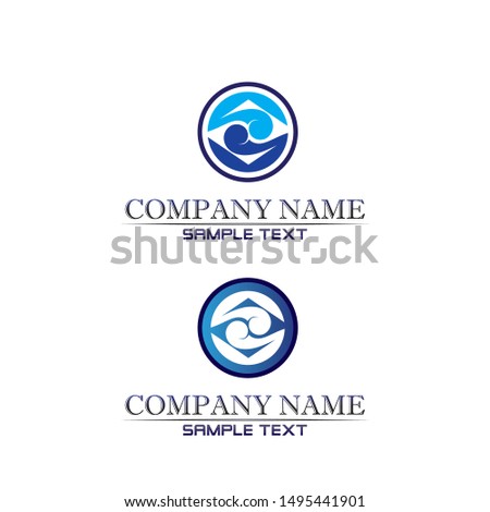 water and Waves beach logo and symbols template icons app
