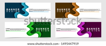 Set of abstract vector banners design. Collection of web banner template. modern template design for web, ads, flyer, poster with 4 different colors isolated on grey background