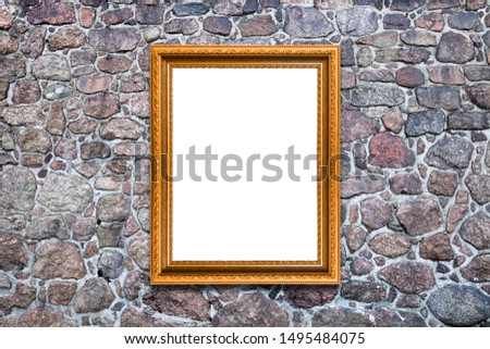 rectangular frame on a natural stone wall