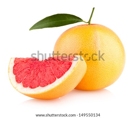 ripe grapefruit isolated on white background Royalty-Free Stock Photo #149550134