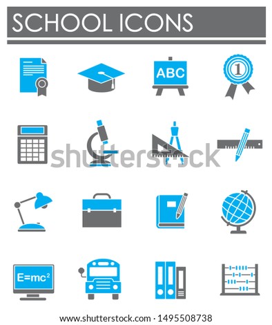 School related on background for graphic and web design. Simple illustration. Internet concept symbol for website button or mobile app