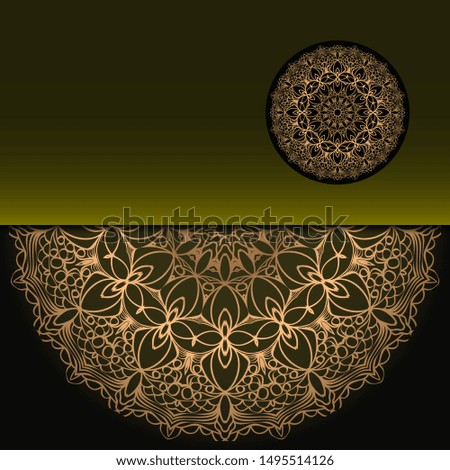 Luxury mandala background. Vector illustration.  For book cover, wedding invitation, or other tempalte card. 