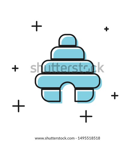 Black Hive for bees icon isolated on white background. Beehive symbol. Apiary and beekeeping. Sweet natural food.  Vector Illustration