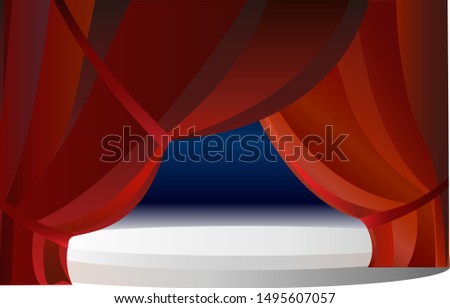 Red stage drapery with ice
