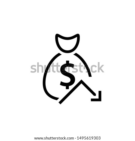 Reduce costs glyph icon. Clipart image isolated on white background