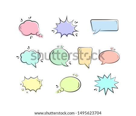 Isolated Set of Comic or Ordinary Speech Bubbles Royalty-Free Stock Photo #1495623704