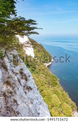 Chalk cliffs on the island Rugen (Rugia). The German Baltic Sea coast - Unesco World Heritage.