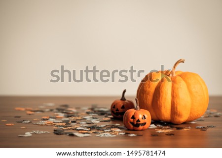 Halloween holiday background concept, design with copy space for text, advertising and banner, soft focus.
