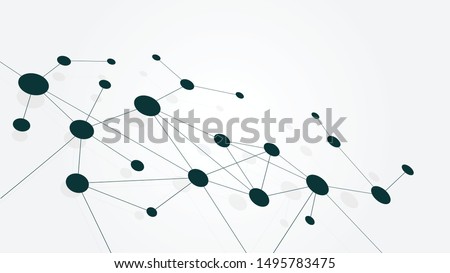 Abstract geometric Circuit connect lines and dots.Simple technology graphic background.Illustration Vector design Network technology and Connection concept. Royalty-Free Stock Photo #1495783475