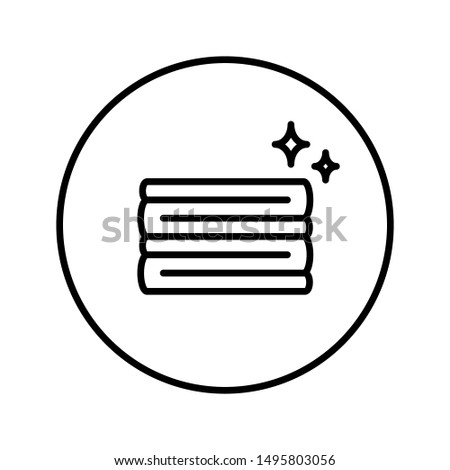 A stack of clean laundry. Universal icon for web and mobile application. Vector illustration on a white background. Editable Thin line.