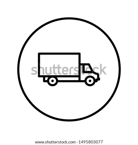 Delivery truck. Universal icon for web and mobile application. Vector illustration on a white background. Editable Thin line.