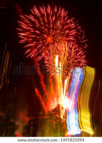 colorful fireworks decorate the sky above the festive city of Plovdiv - European Capital of Culture 2019