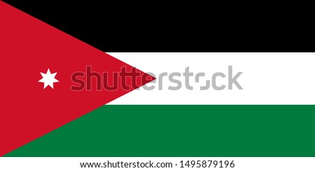 national flag of Hashemite Kingdom of Jordan in the original colours and proportions
