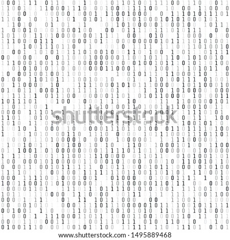 Binary coding - wallpaper. Computer digital information. Encryption and machine algorithms. Vector illustration isolated on white background  Royalty-Free Stock Photo #1495889468
