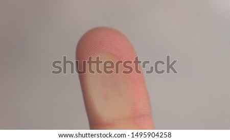 Shopping by finger Touch, ID Fingerprint scan Access icon. Touch screen. Close up