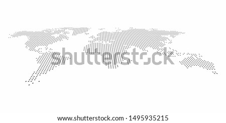 Perspective dotted polka dot style world map