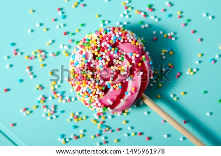 Candy with multi colored sprinckels for baking. Background