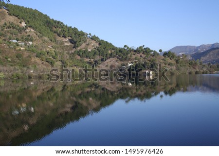Mountains surrounding the water source