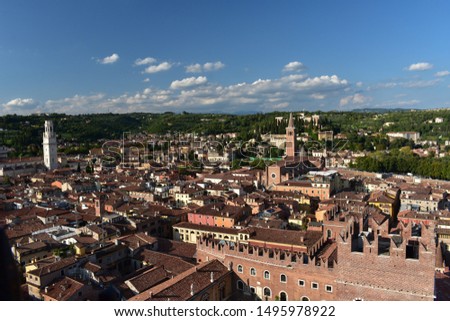 Verona cityscape view from Lamberti Tower