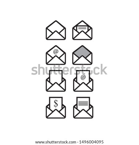 envelope contour style collection, vector