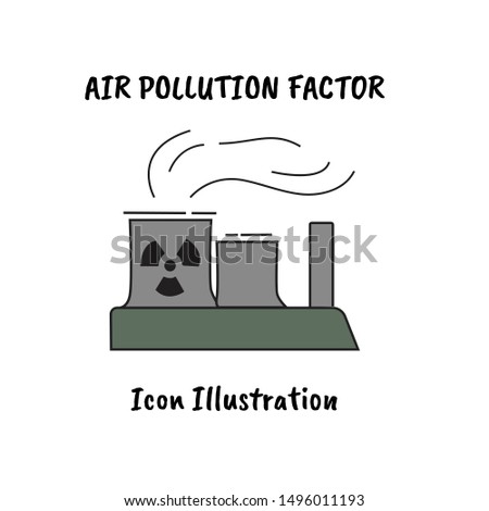 Factory (air pollution factor) icon illustration. Illustrator EPS.