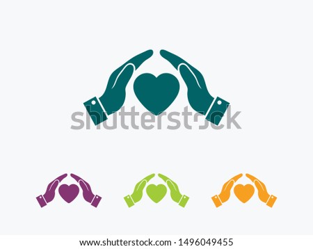 Heart in hand, a symbol of love. Vector illustration EPS10. Real estate concept