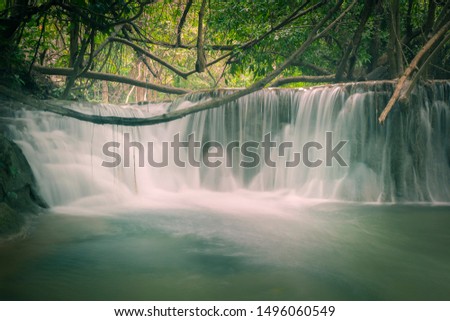 Huay Mae khamin waterfall (Khuean Srinagarindra National Park) of thailand. / Beautiful water fall.