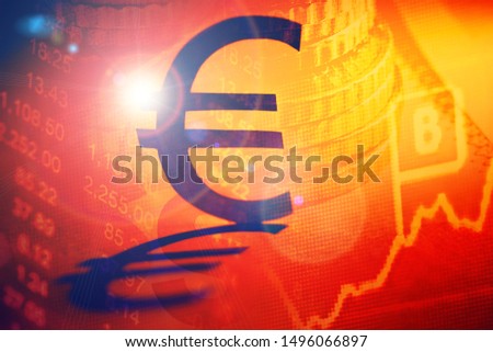 Symbol of euro money. Money concept. Selective focus.