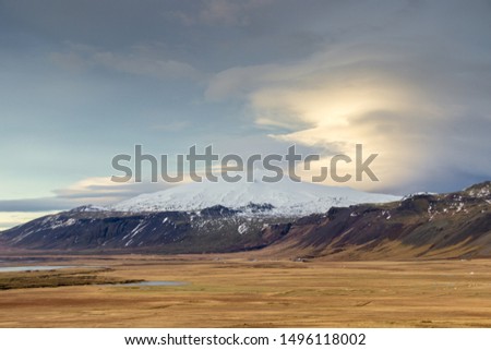Views of the glacier Snaefellsjökull in Iceland