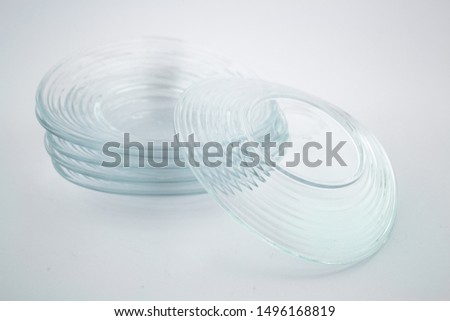 glass plates isolated on white background