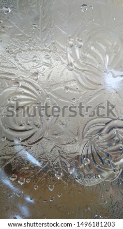 The abstract appearance of the water shadow in the container forms a beautiful pattern - Image