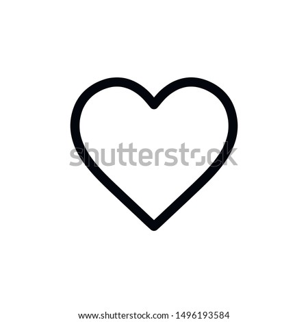Flat line minimal heart icon. Simple vector heart icon. Isolated heart icon for various projects. Royalty-Free Stock Photo #1496193584