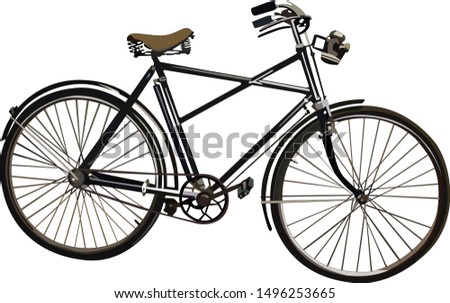 vintage engraved illustration.vector old bicycle.