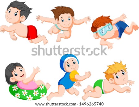 Collection of kids swimming collection set	