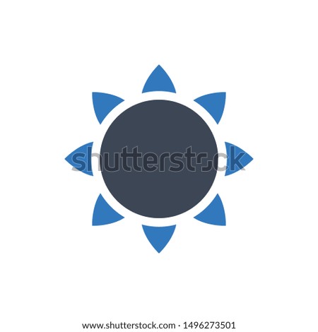 Sun Icon in Blue Gray Color