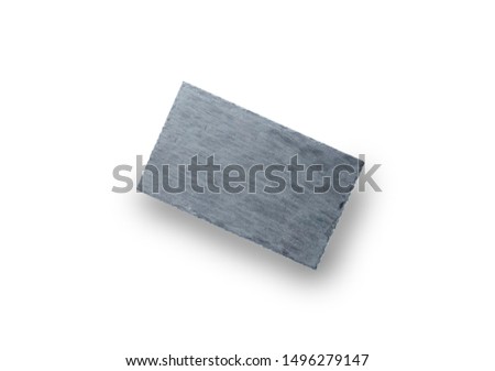 One of square chopping stone  with white background. Objest for cooking , recipe or kitchen issue. Isolated picture. 