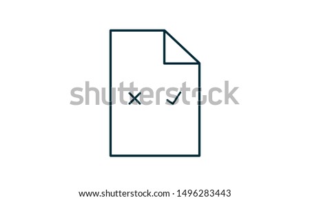 Document and checkmark vector icon Concept or correct form or agreement symbol. 